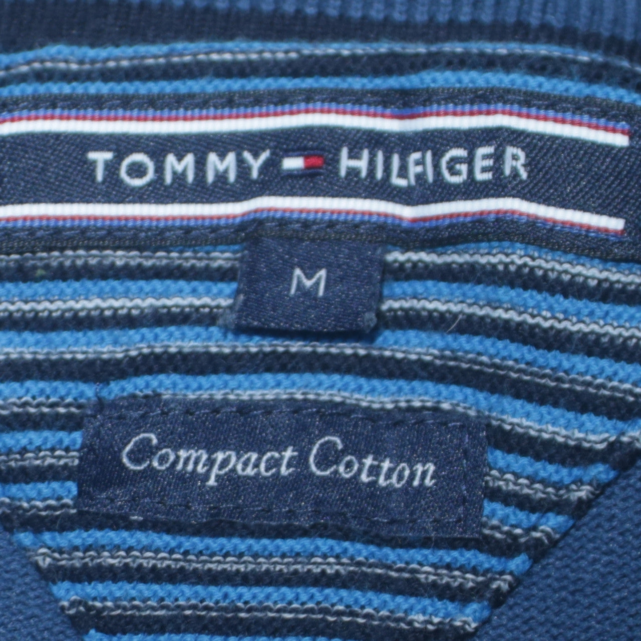 Tommy Hilfiger Men's Blue Cotton 1/2 Zip Jumper Size M