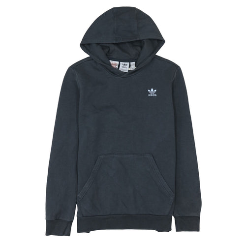 Adidas Boys Black Pullover Hoodie Sweatshirt 13-14 Years Cotton Blend