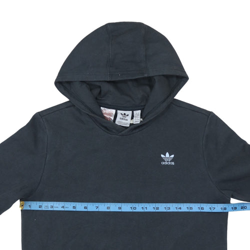 Adidas Boys Black Pullover Hoodie Sweatshirt 13-14 Years Cotton Blend
