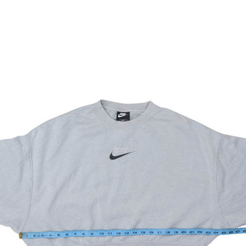 Nike Womens Grey XS Loose Fit Cotton Blend Crew Neck Sweatshirt