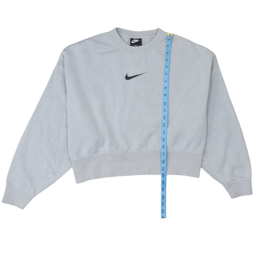 Nike Womens Grey XS Loose Fit Cotton Blend Crew Neck Sweatshirt