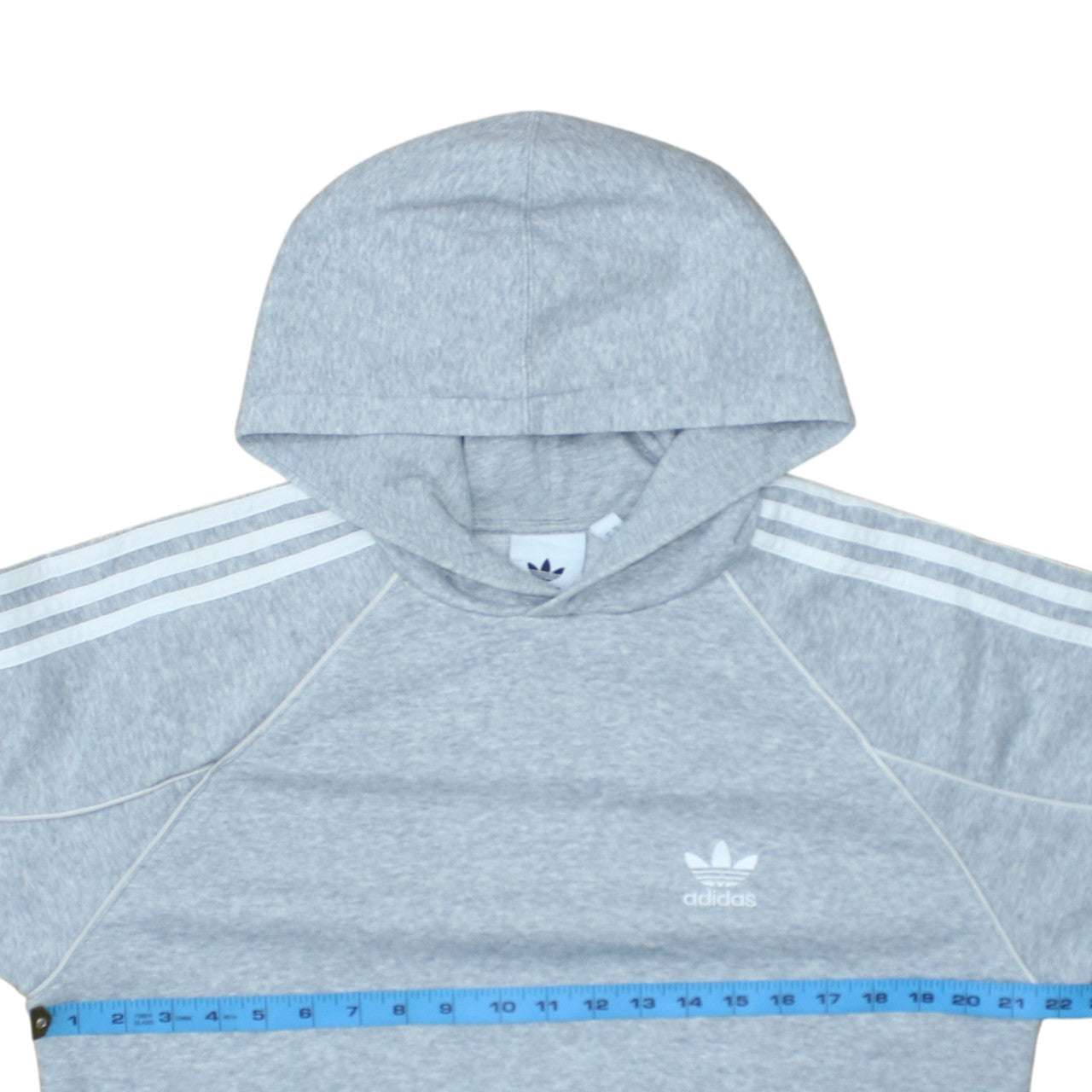 Adidas Men's Grey Pullover Hoodie Small Logo Sportswear Jumper