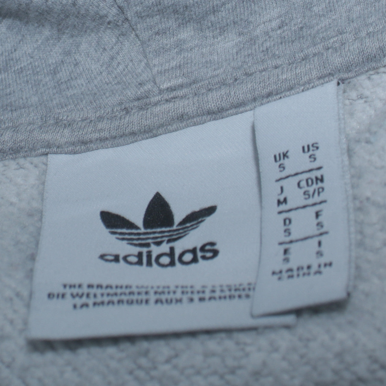 Adidas Men's Grey Pullover Hoodie Small Logo Sportswear Jumper