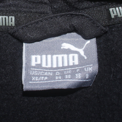 Puma Womens Black XS Full Zip Hoodie Sweatshirt with Logo