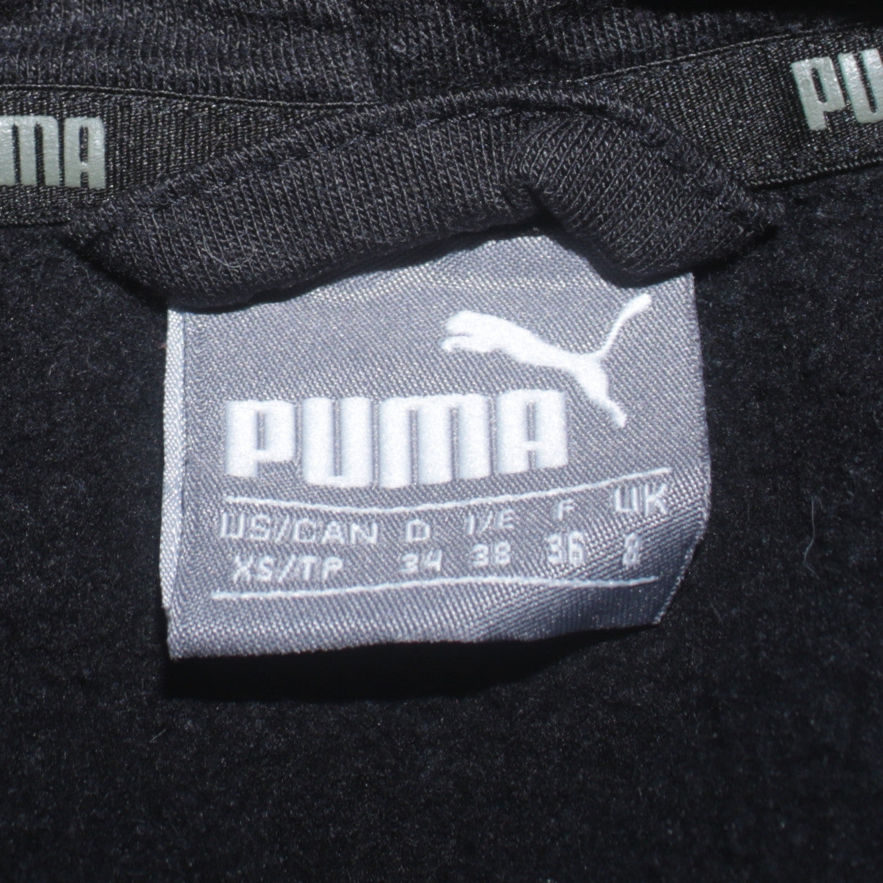 Puma Womens Black XS Full Zip Hoodie Sweatshirt with Logo