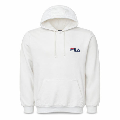 Fila Men's White Pullover Hoodie Size M Logo Sports Sweatshirt