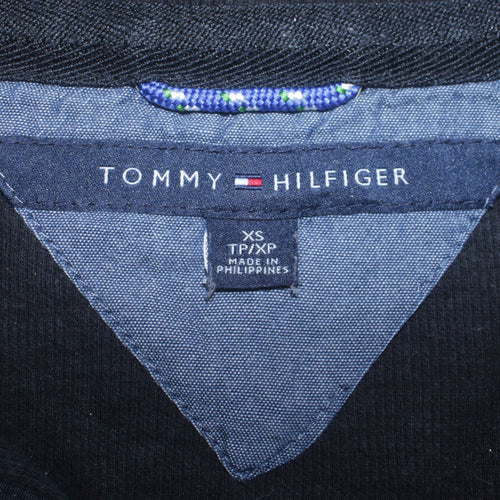Tommy Hilfiger Men's Blue Collared 1/4 Zip Cotton Jumper XS