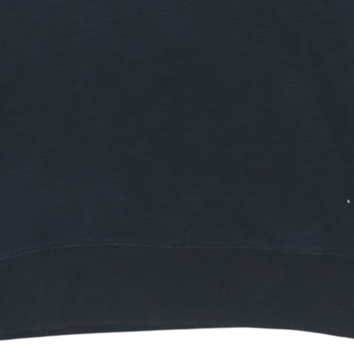 Tommy Hilfiger Men's Blue Collared 1/4 Zip Cotton Jumper XS