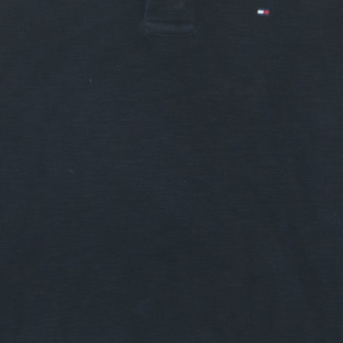 Tommy Hilfiger Men's Blue Collared 1/4 Zip Cotton Jumper XS