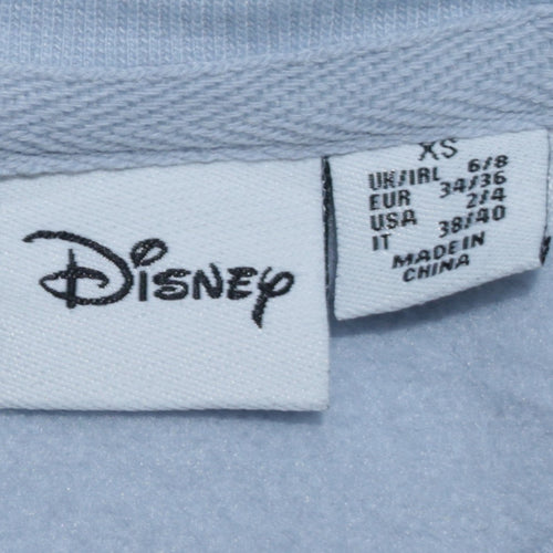 Disney Primark Cares Women Blue XS Pullover Sweatshirt Stitch Winter Theme