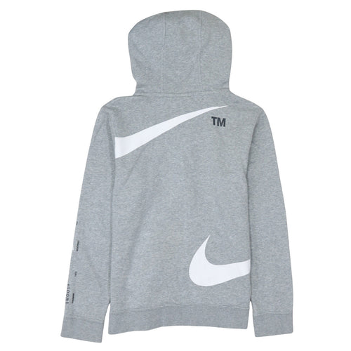 Nike Boys Grey Full Zip Hoodie XL Fleece Logo Sweatshirt