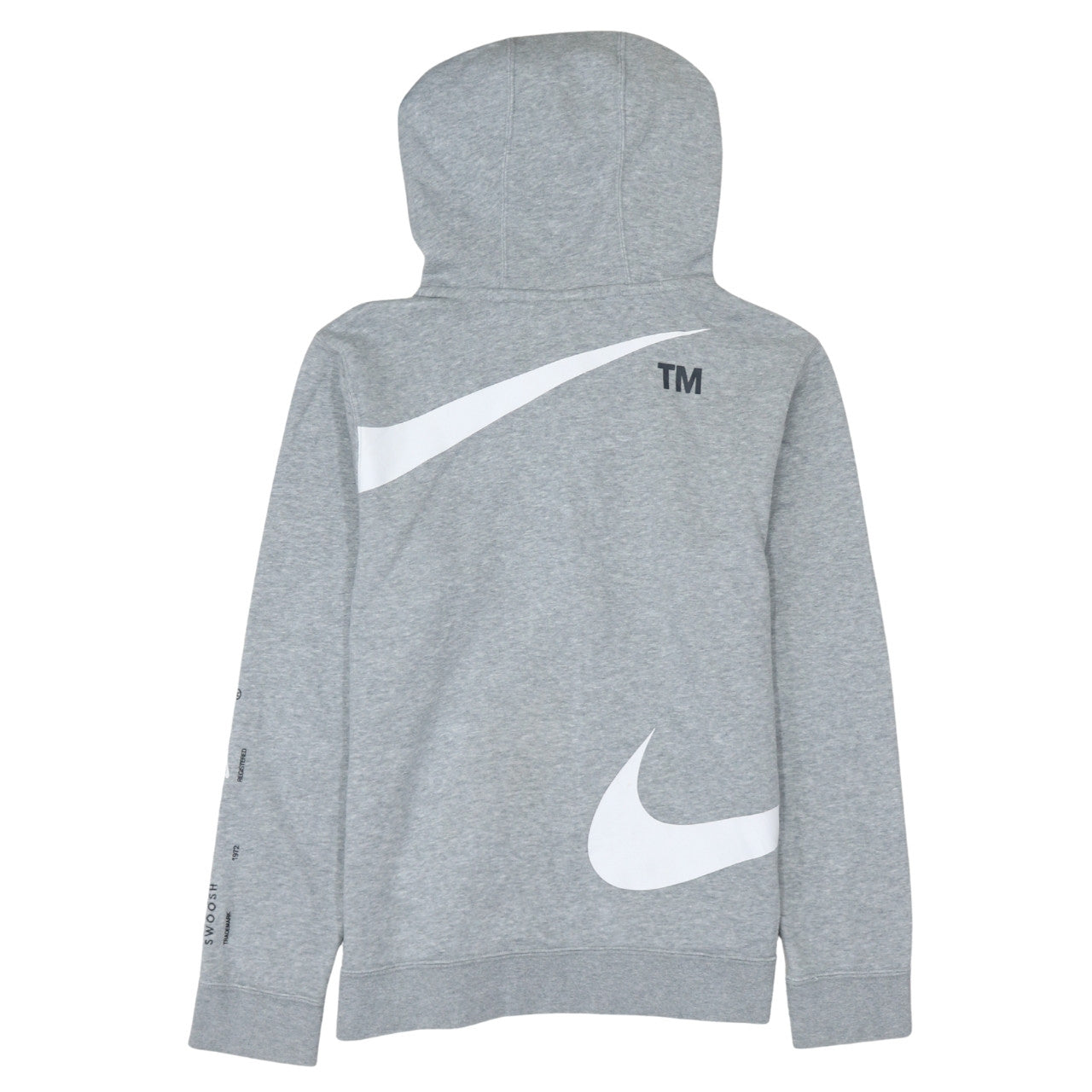 Nike Boys Grey Full Zip Hoodie XL Fleece Logo Sweatshirt
