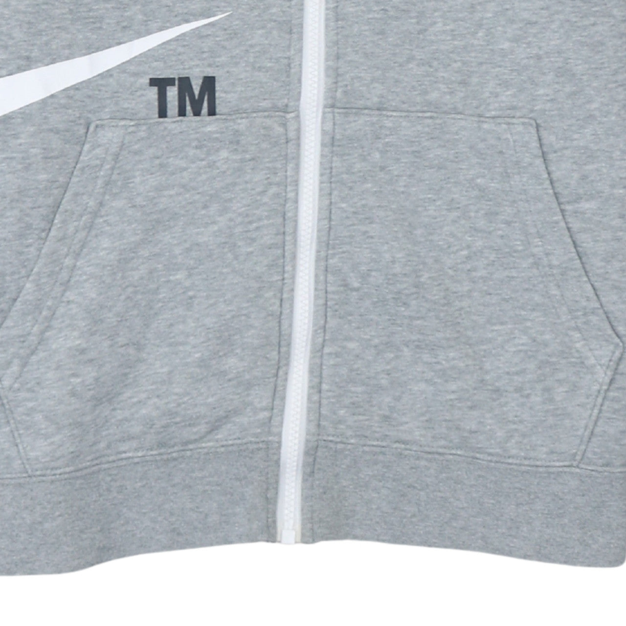 Nike Boys Grey Full Zip Hoodie XL Fleece Logo Sweatshirt