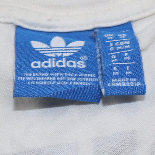 Adidas Men's Grey White Colourblock Long Sleeve V-Neck Shirt M