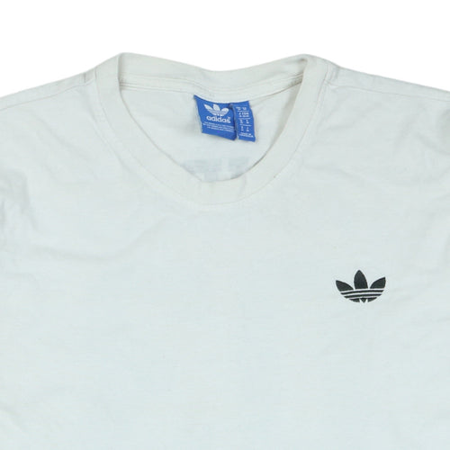 Adidas Men's Grey White Colourblock Long Sleeve V-Neck Shirt M