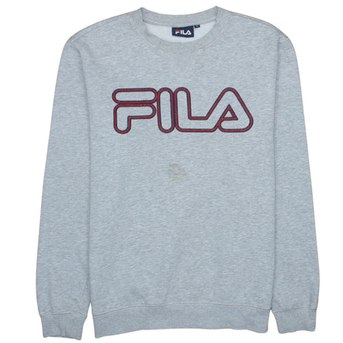 FILA Men's Grey Crew Neck Pullover Sweatshirt M Regular Fit
