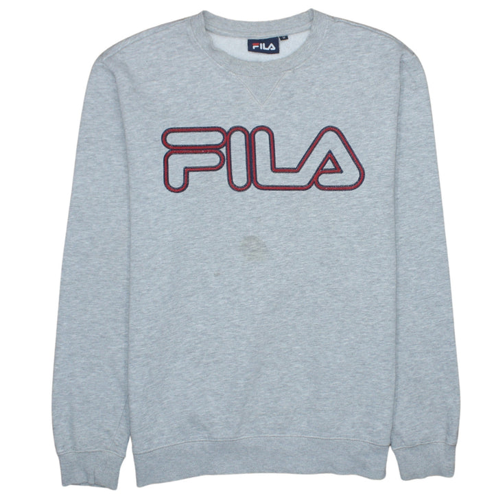 FILA Men's Grey Crew Neck Pullover Sweatshirt M Regular Fit