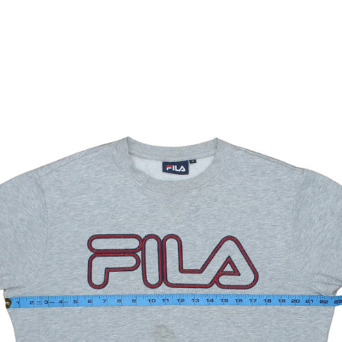 FILA Men's Grey Crew Neck Pullover Sweatshirt M Regular Fit