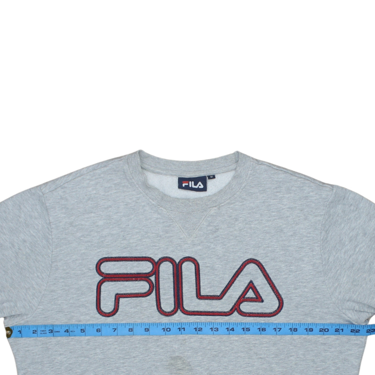 FILA Men's Grey Crew Neck Pullover Sweatshirt M Regular Fit