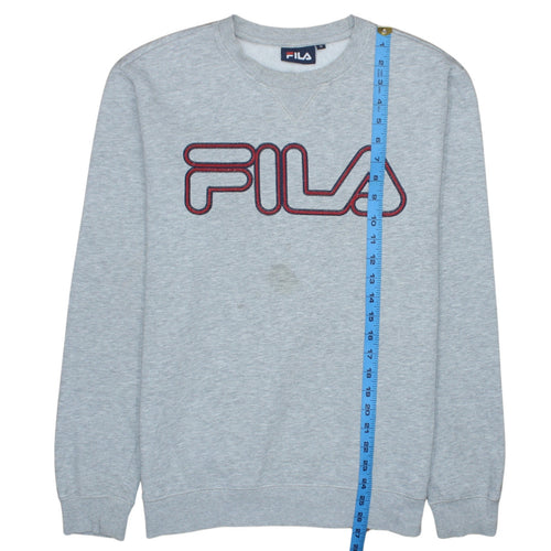 FILA Men's Grey Crew Neck Pullover Sweatshirt M Regular Fit
