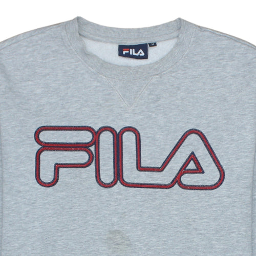 FILA Men's Grey Crew Neck Pullover Sweatshirt M Regular Fit