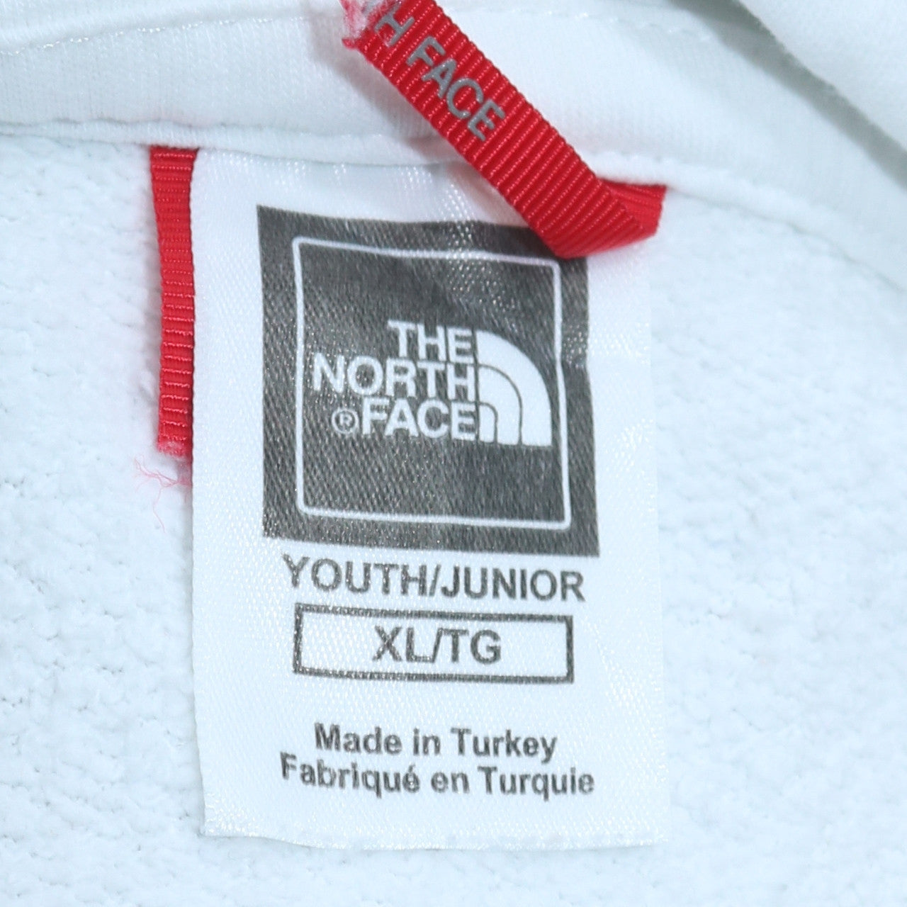 The North Face Girls White XL Pullover Hoodie with Purple Logo