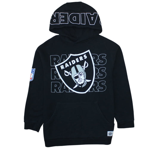 NFL Raiders Boys Black Pullover Hoodie 12-13 Years Hooded Fleece Sweatshirt