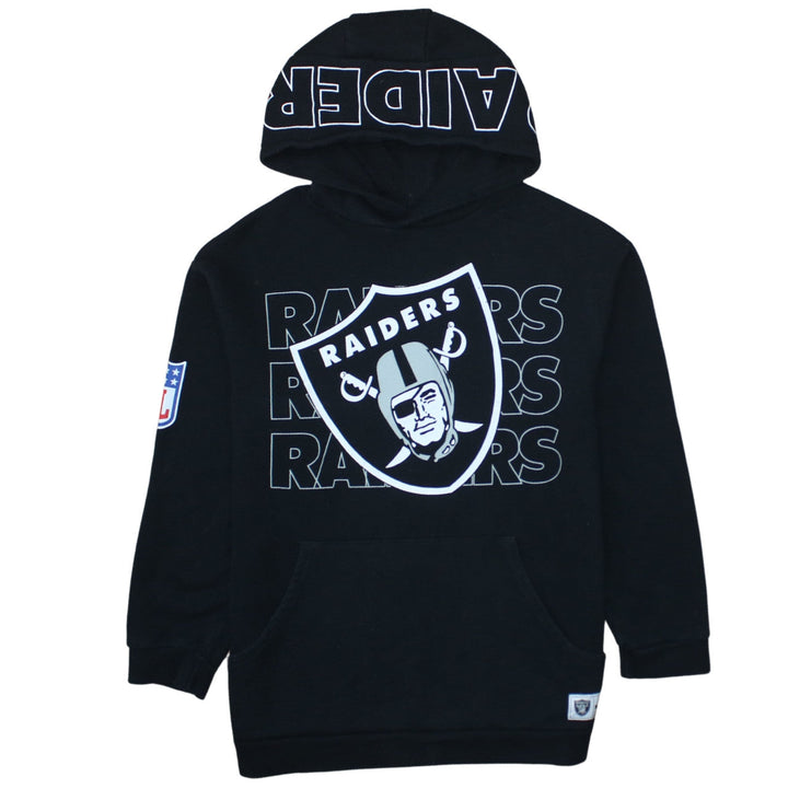 NFL Raiders Boys Black Pullover Hoodie 12-13 Years Hooded Fleece Sweatshirt