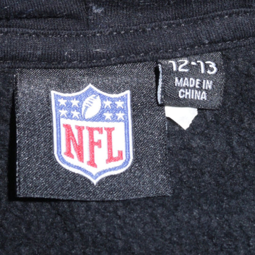 NFL Raiders Boys Black Pullover Hoodie 12-13 Years Hooded Fleece Sweatshirt