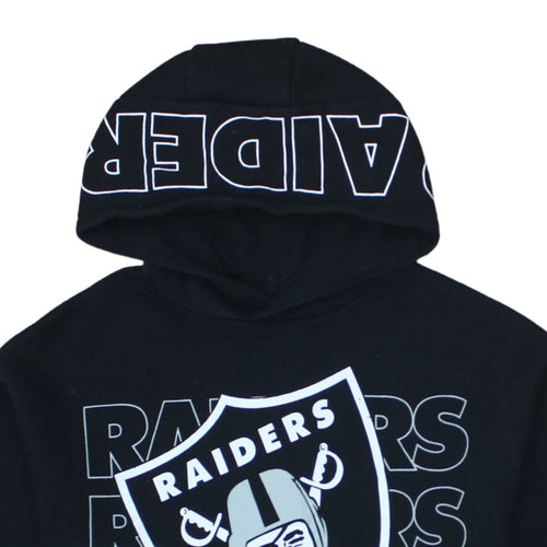 NFL Raiders Boys Black Pullover Hoodie 12-13 Years Hooded Fleece Sweatshirt
