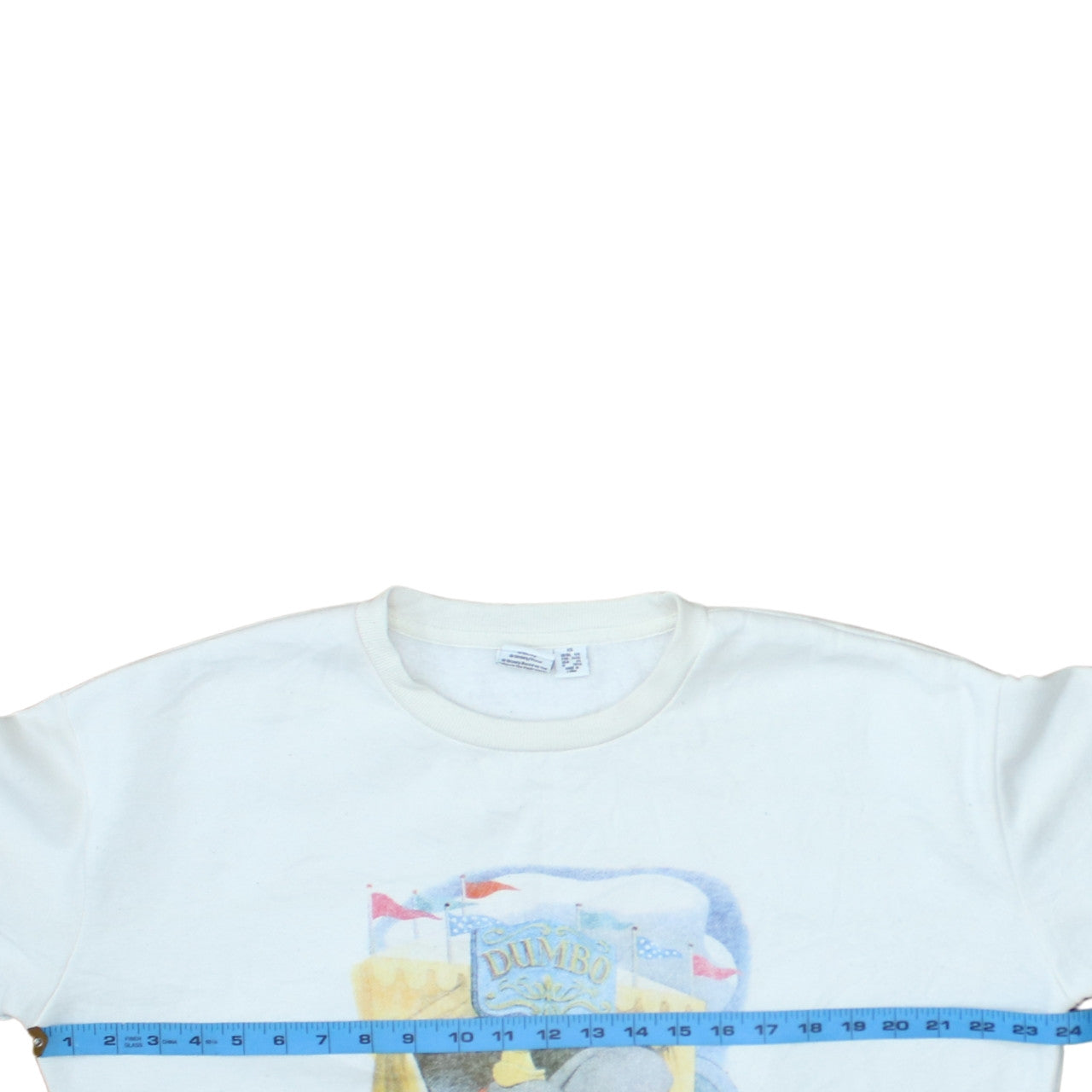 Disney Womens White Sweatshirt XS Dumbo Crew Neck Pullover