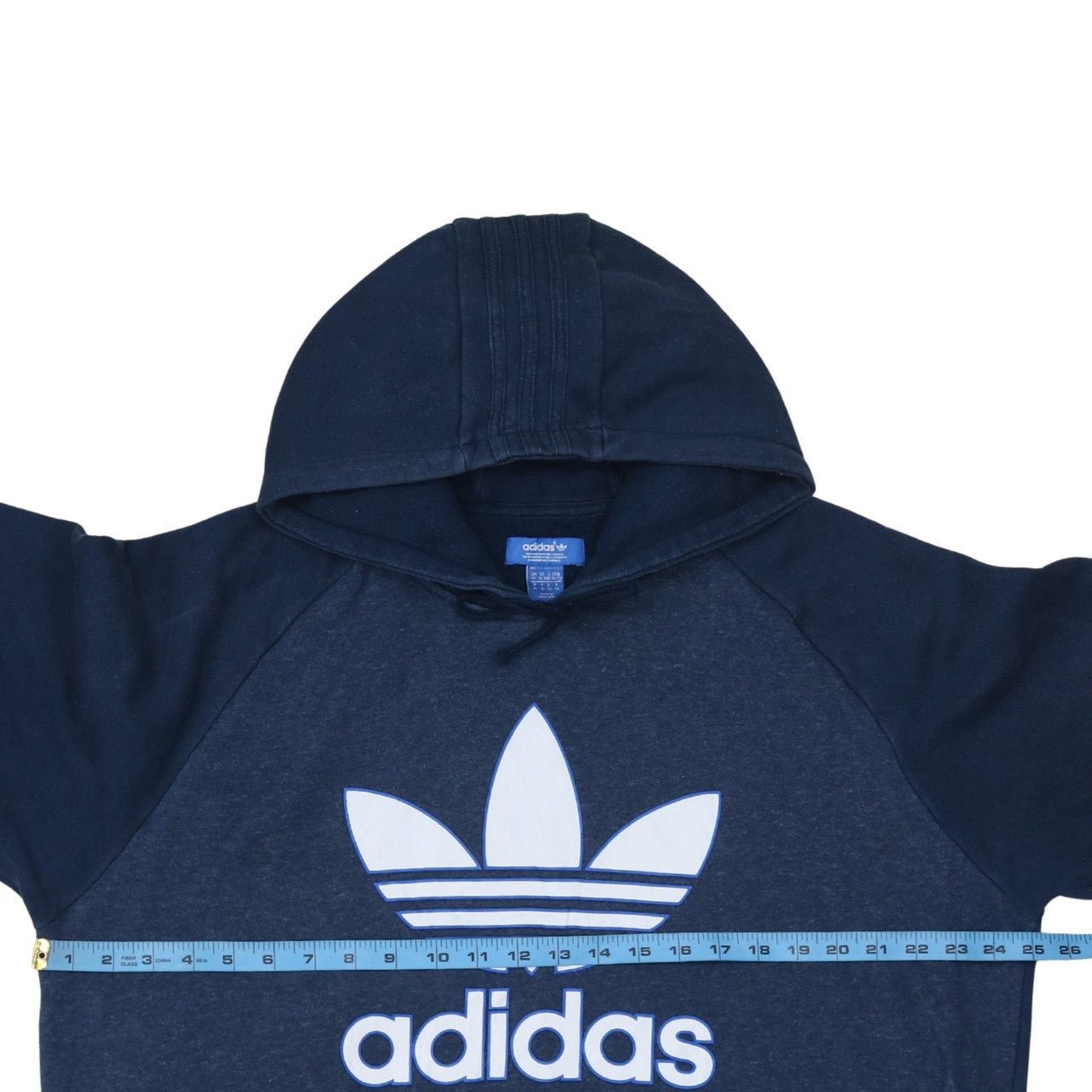 Adidas Men Blue XL Pullover Hoodie with Logo Graphic Print