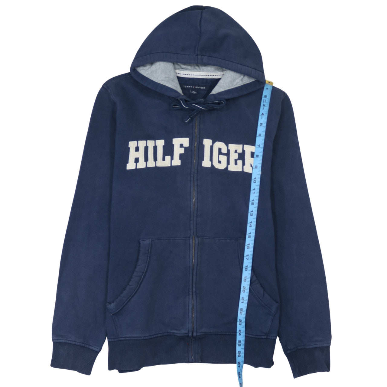 Tommy Hilfiger Men’s Blue Full Zip Hoodie Size L Regular Fit