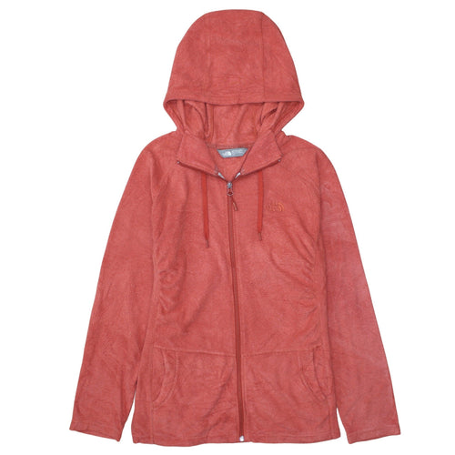 The North Face Womens Red Hooded Fleece Jacket Size L