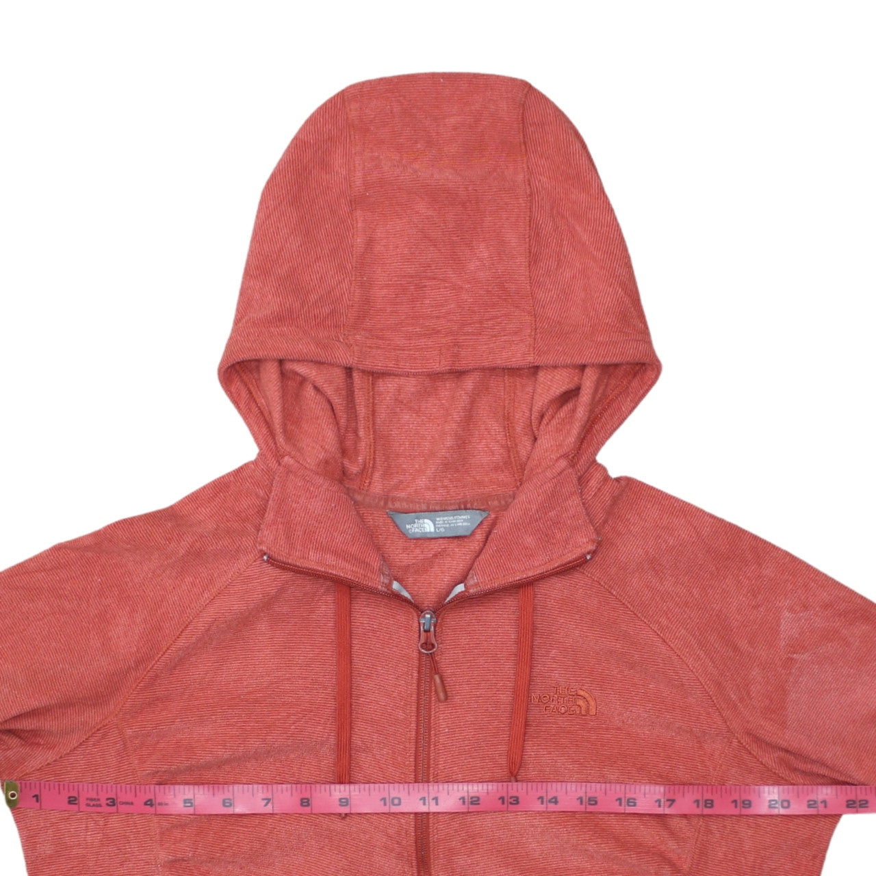 The North Face Womens Red Hooded Fleece Jacket Size L
