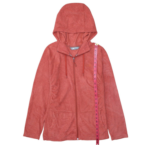 The North Face Womens Red Hooded Fleece Jacket Size L