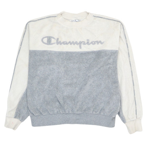 Champion Men's Grey Small Crew Neck Pullover Embroidered Sweatshirt