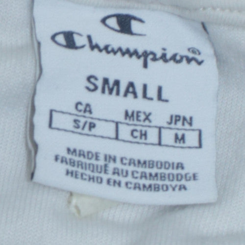 Champion Men's Grey Small Crew Neck Pullover Embroidered Sweatshirt