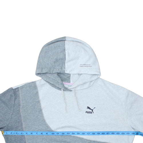 Puma Women's Grey Colourblock Pullover Hoodie Size S