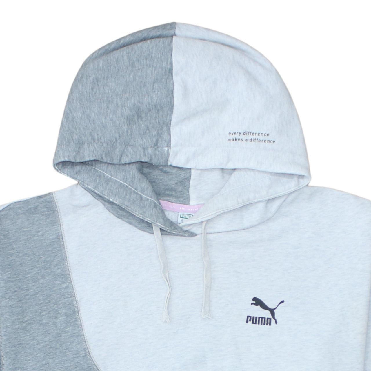Puma Women's Grey Colourblock Pullover Hoodie Size S