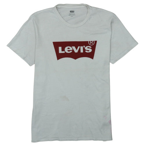 Levi's Men's White Crew Neck Logo Print T-Shirt Size M