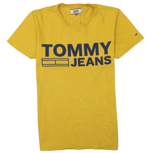 Tommy Jeans Men's Yellow Logo Cotton T-Shirt Size S