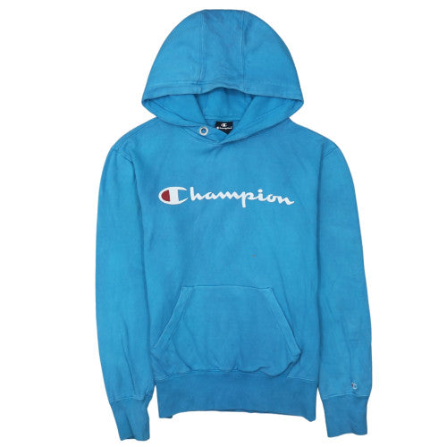 Champion Men's Blue Pullover Hoodie Small Fleece Logo Sweatshirt