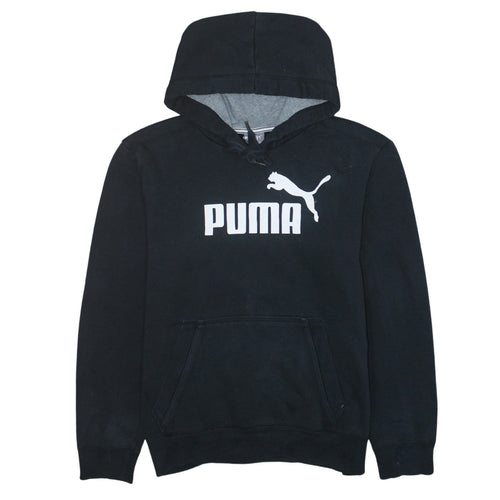 Puma Men's Black Small Pullover Hoodie with Logo Graphic