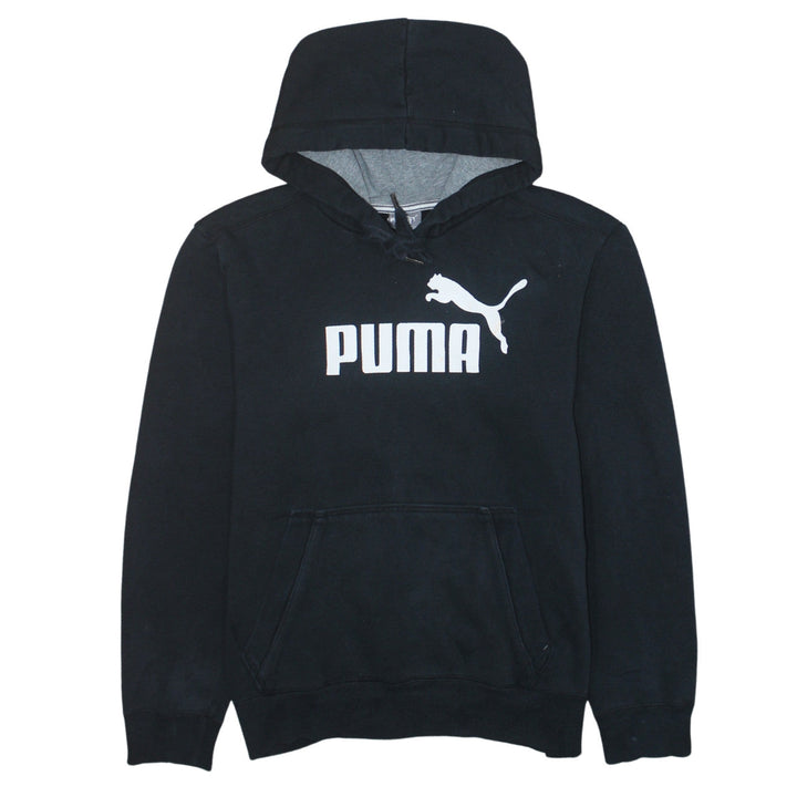 Puma Men's Black Small Pullover Hoodie with Logo Graphic