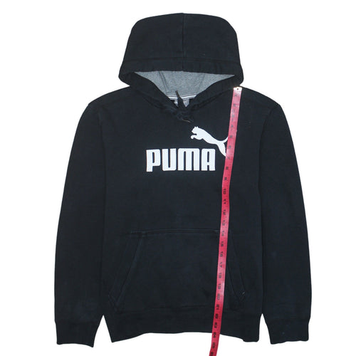 Puma Men's Black Small Pullover Hoodie with Logo Graphic