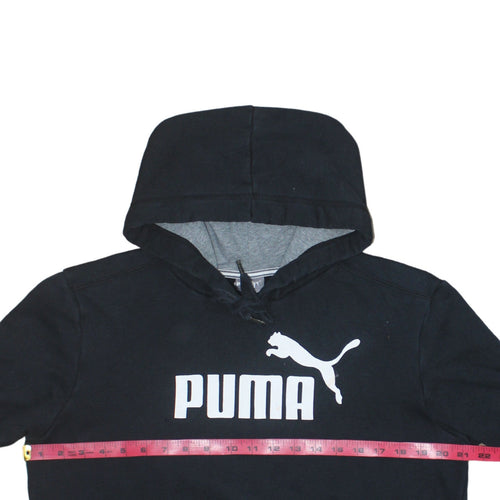 Puma Men's Black Small Pullover Hoodie with Logo Graphic