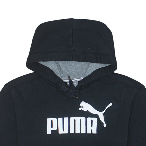 Puma Men's Black Small Pullover Hoodie with Logo Graphic