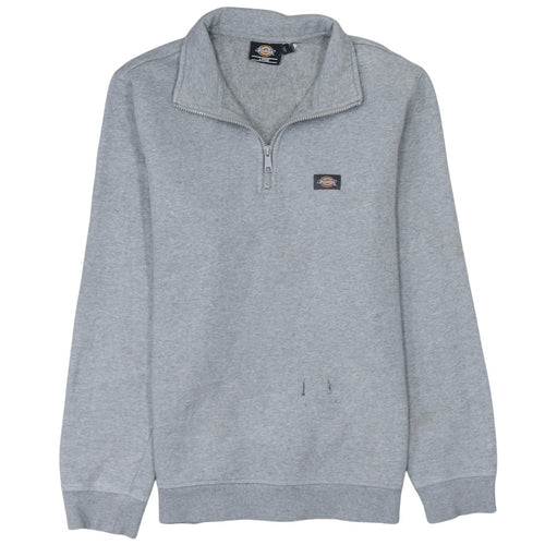 Dickies Men’s Grey 1/4 Zip Fleece Sweatshirt Size L
