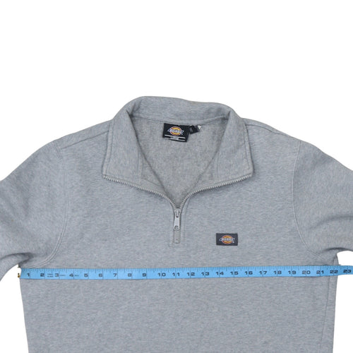 Dickies Men’s Grey 1/4 Zip Fleece Sweatshirt Size L